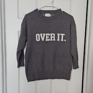 Pink Rose Charcoal Sweater with 'OVER IT.' Design